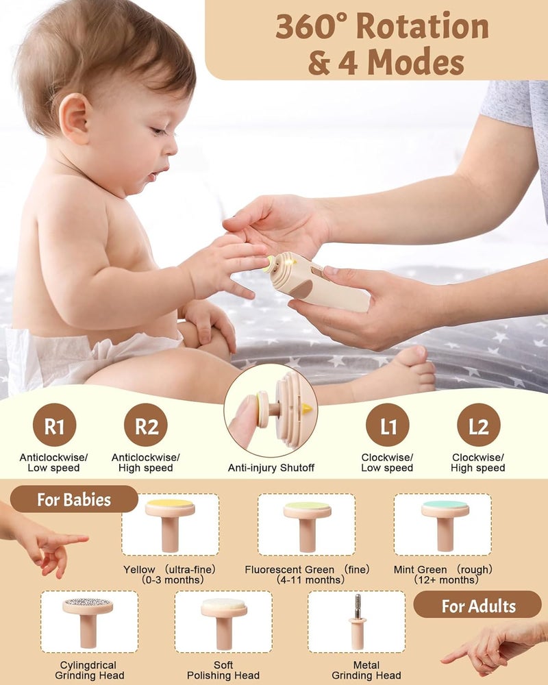 Lictin Baby Healthcare and Grooming Kit, 26 in 1 Rechargeable Baby Nail Trimmer Electric Set,Safe Baby Nail File with Auto Light, Newborn Baby Safety Care Set for Newborn Infant Toddlers Boys Girls - Image 2